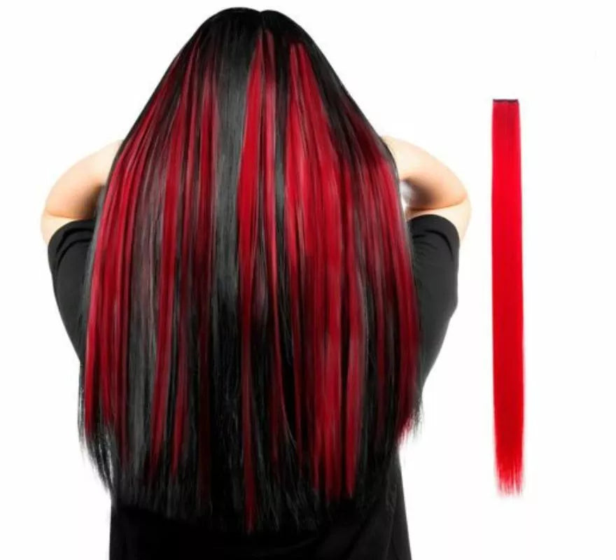 Mechón largo liso en varios colores con clip