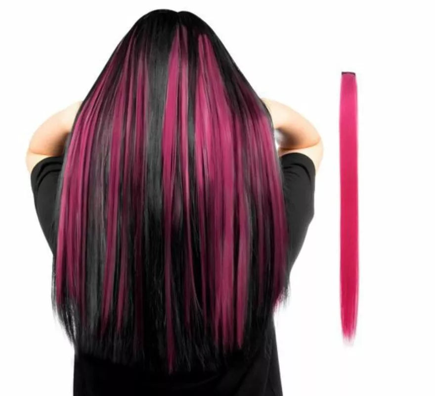 Mechón largo liso en varios colores con clip