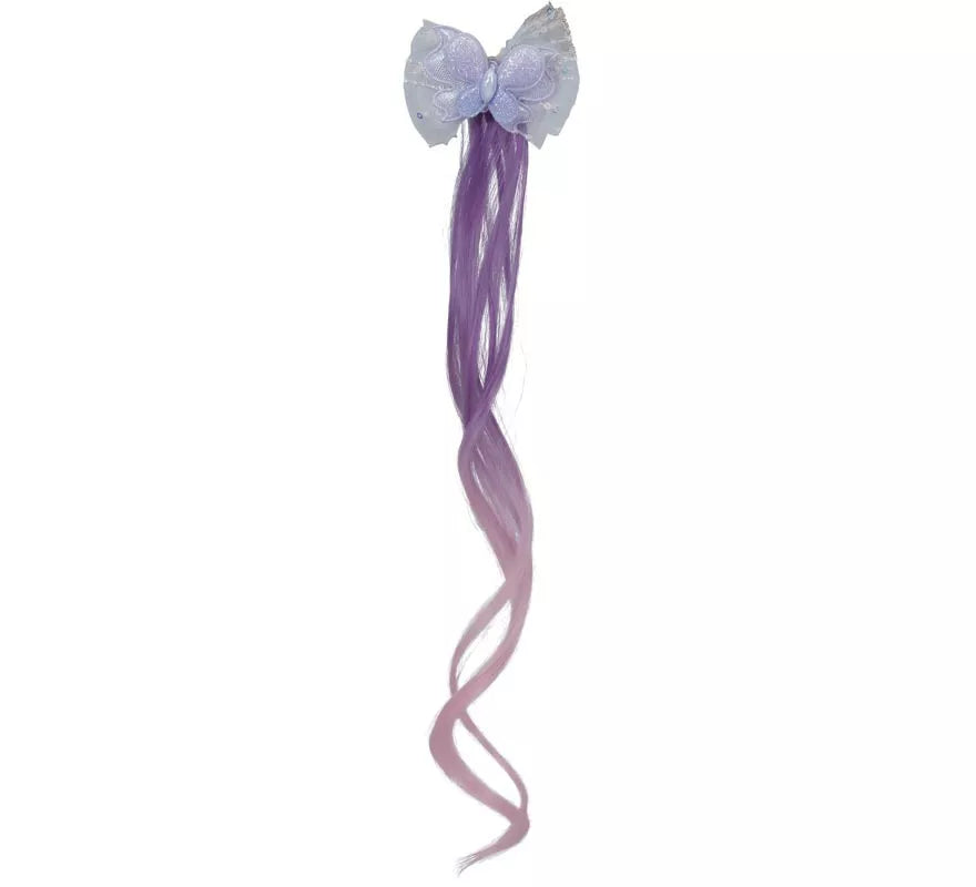 Mechón Lila con Mariposa de 35 cm
