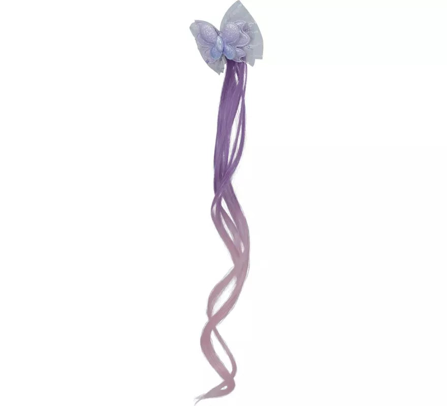 Mechón Lila con Mariposa de 35 cm