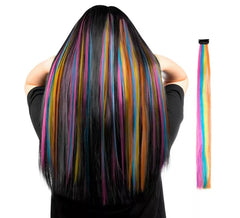 Long multicoloured strand on clip