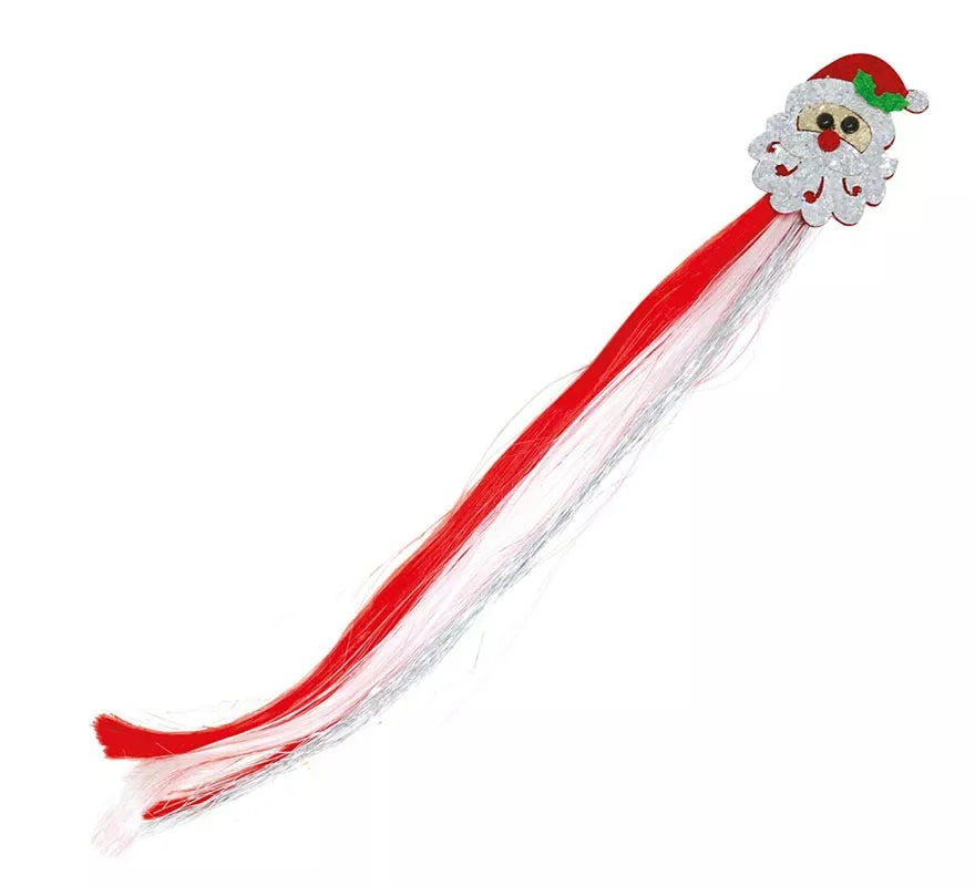 Mechón Papá Noel para cabello infantil de 30 cm