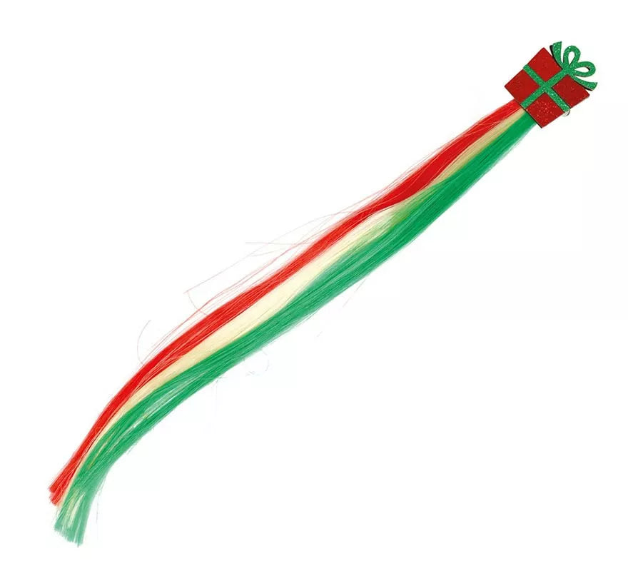 Mechón Regalo Navideño para cabello infantil de 30 cm