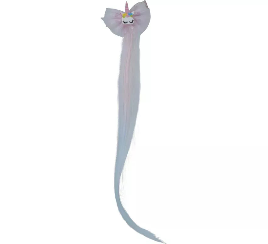 Mechón rosa con Unicornio de 35 cm