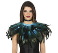 Media Capa de Plumas azul y negro adulto