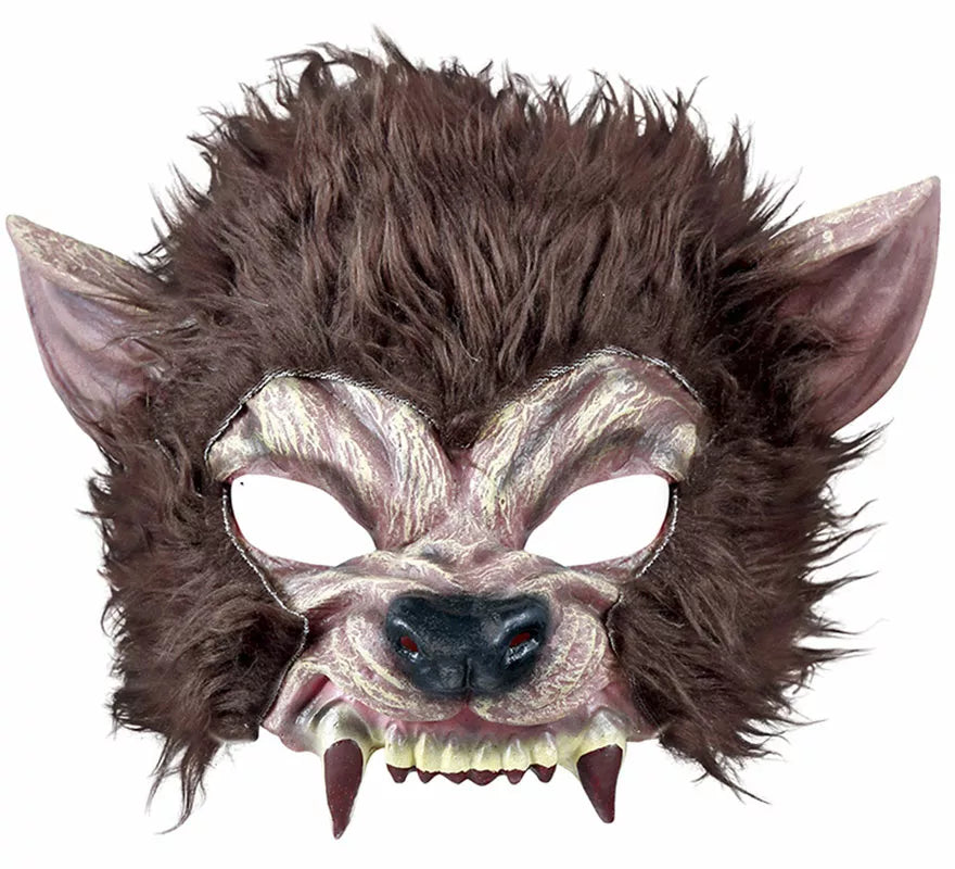 Translation missing: en.Media Máscara de Hombre Lobo con Pelo de Látex