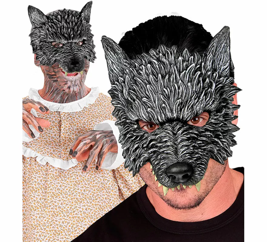 Media Máscara de Lobo gris