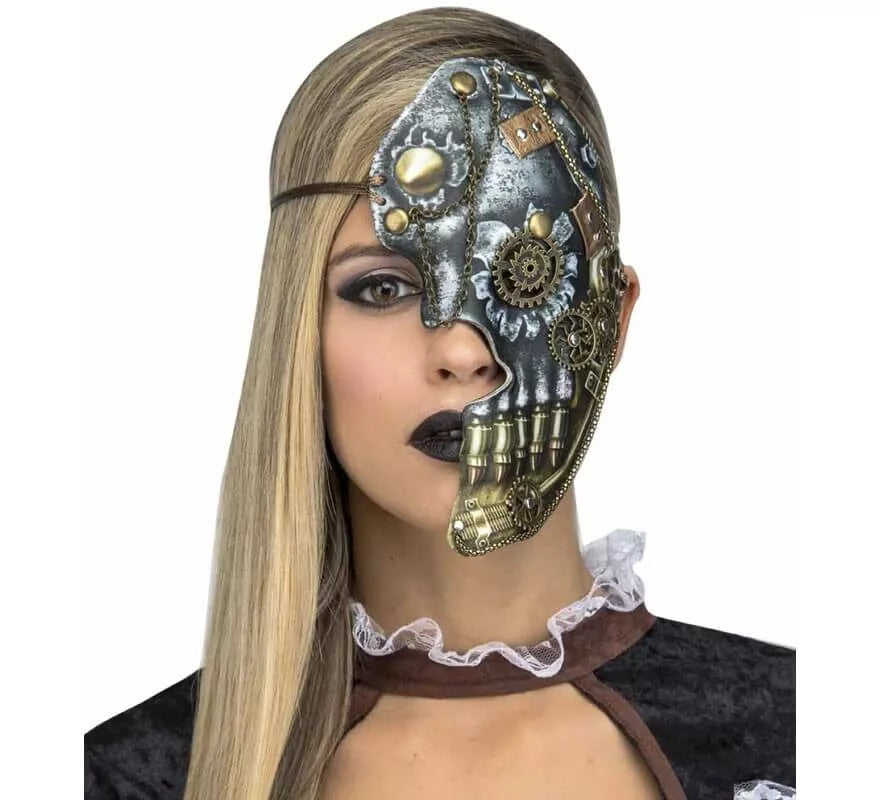 Translation missing: en.Media Máscara Steampunk con Cadena