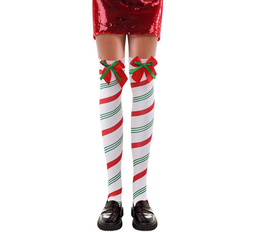 Translation missing: en.Medias a Rayas de Navidad con Lazo para adulto