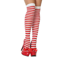 Red and white striped tights