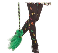 Witch skull tights for girls