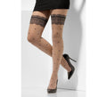 Medias transparentes Beige con lunares