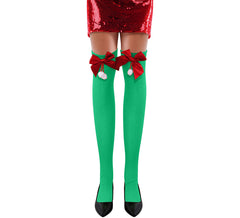 Green tights with bow for adults