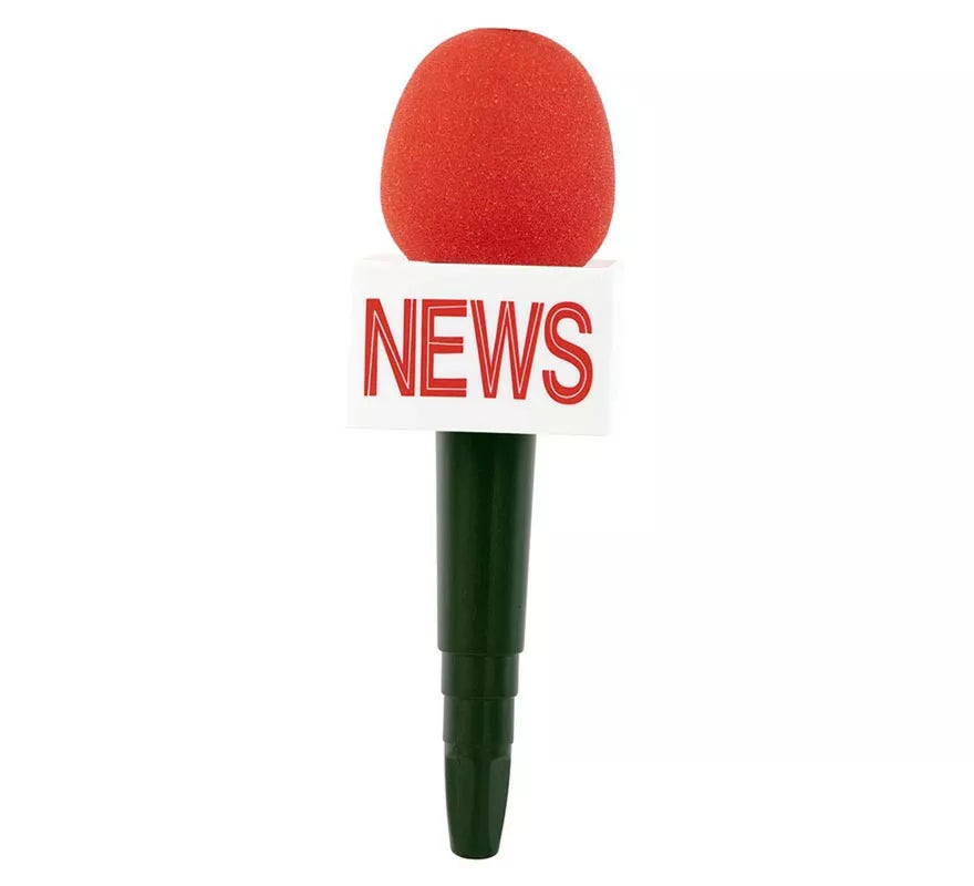 Micrófono de Reportero news rojo de 25X8 cm