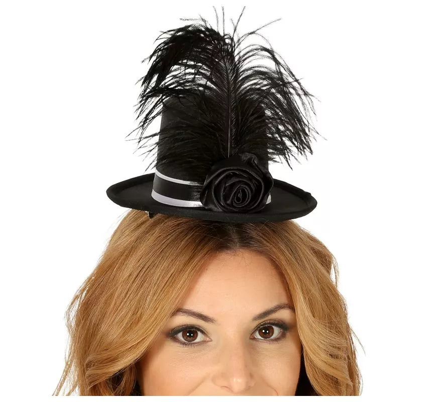 Translation missing: en.Mini Chistera Negra con Plumas