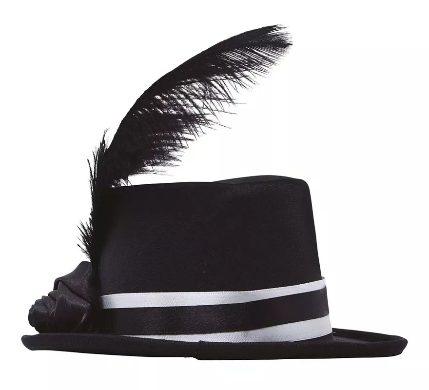 Mini Chistera Negra con Plumas