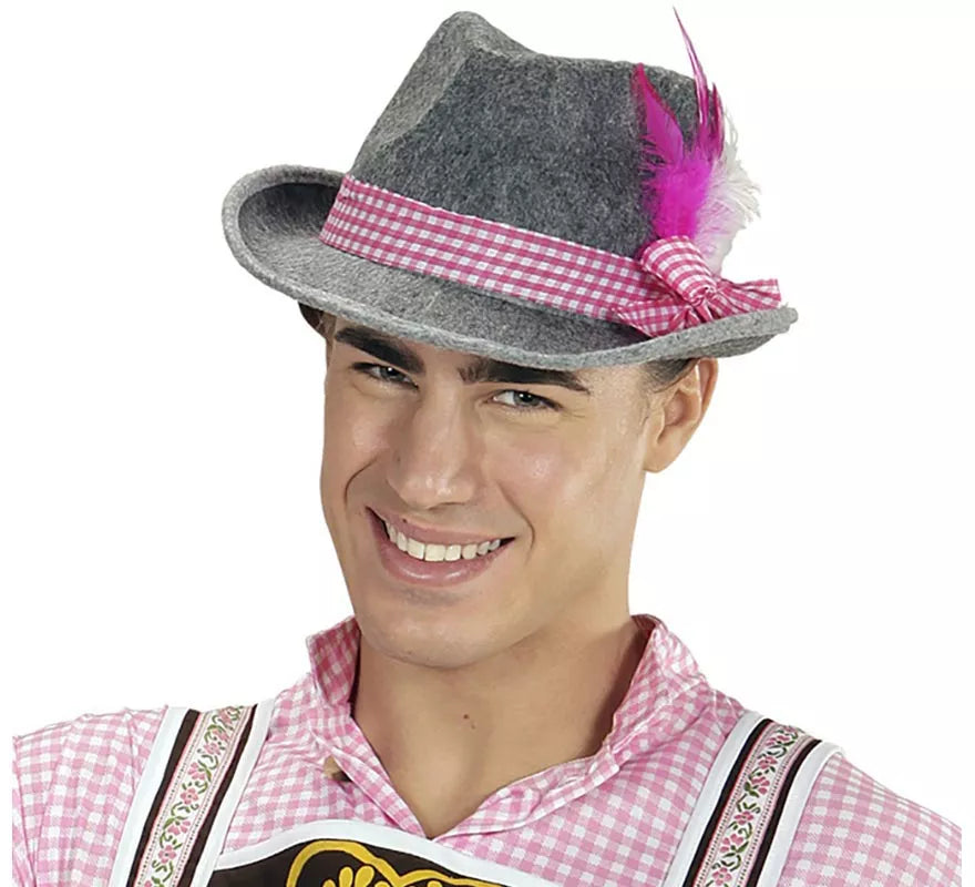 Sombrero Bávaro o Tirolés Oktoberfest con Plumas