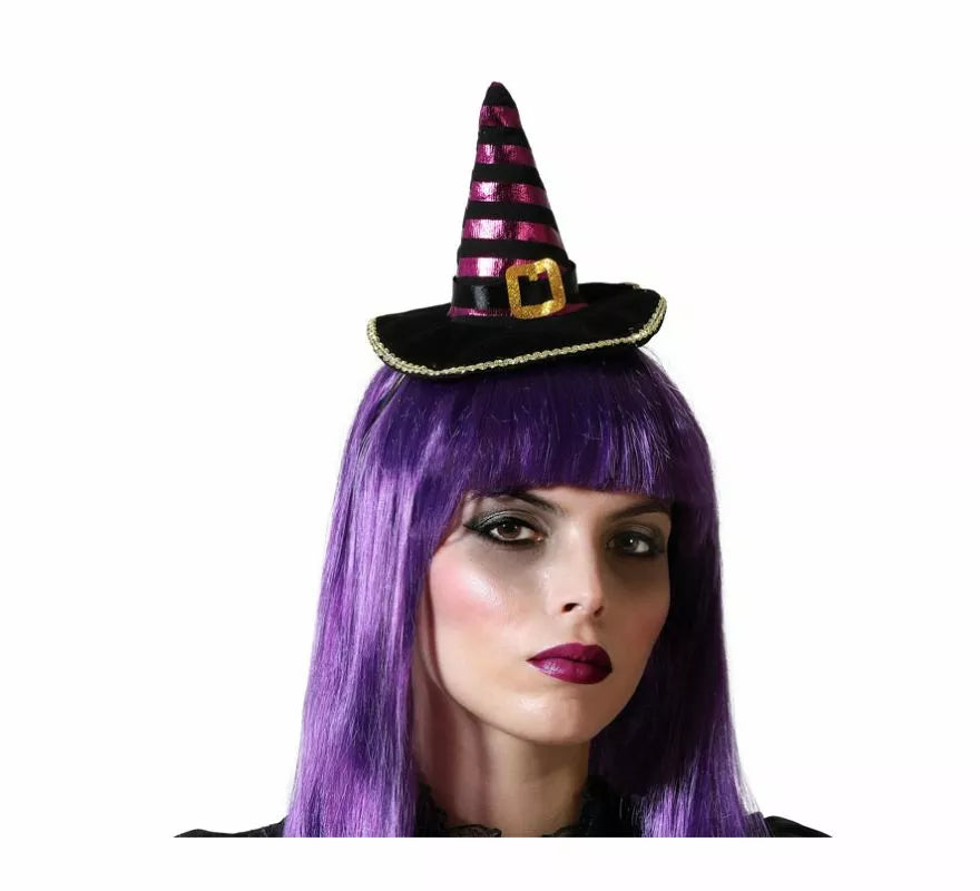 Mini Sombrero de Bruja a Rayas en varios colores