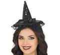 Mini Sombrero de Bruja Lentejuelas negro