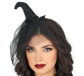 Mini Sombrero de Bruja negro con Velo negro