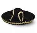 Mini Sombrero Mexicana negro y dorado adulto