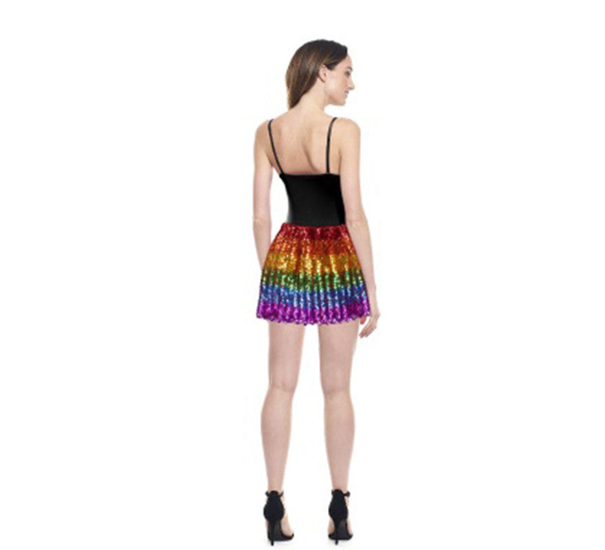Minifalda de Lentejuelas Arcoíris para mujer