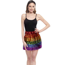 Women's Rainbow Sequin Mini Skirt