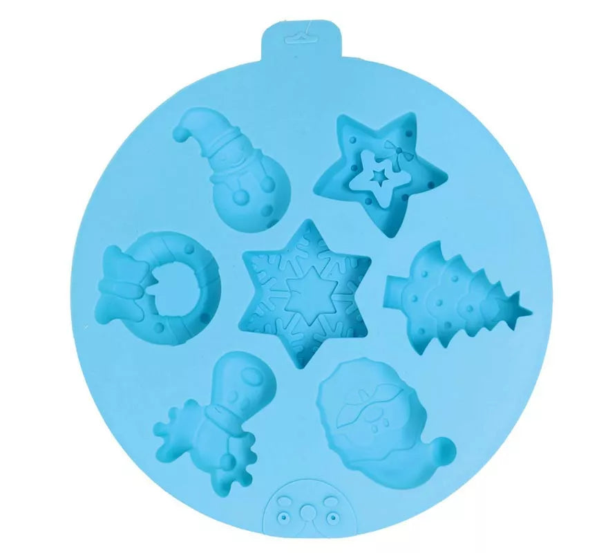 Translation missing: en.Molde Circular para 7 Galletas Navideñas de silicona de 24 cm