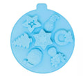 Molde Circular para 7 Galletas Navideñas de silicona de 24 cm