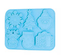 Molde Cuadrado para 6 Galletas Navideñas de silicona de 22x18 cm