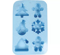 Molde de Silicona azul para 6 Galletas Navideñas de 16x25 cm