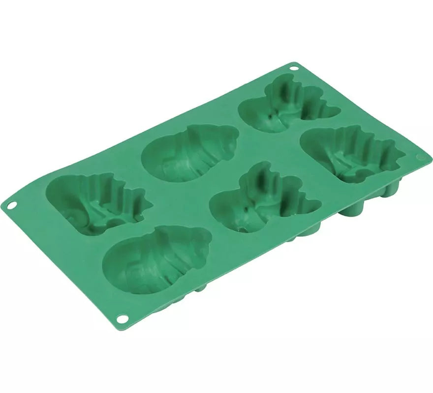 Translation missing: en.Molde de Silicona verde para 6 Galletas de Navideñas de 17x29 cm