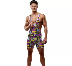 Men's 80s Print Jumpsuit