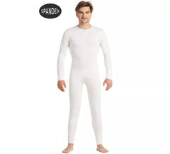 White spandex underwear jumpsuit for men