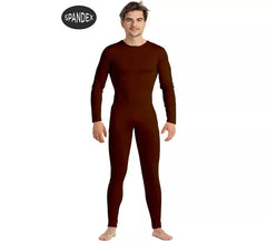 Brown spandex underwear jumpsuit for men