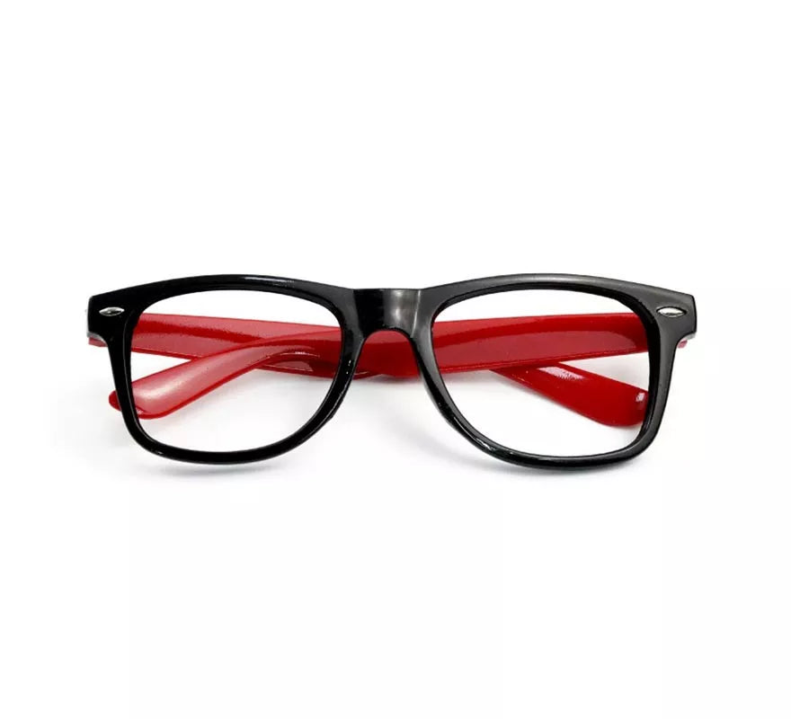Montura de Nerd rojo y negro