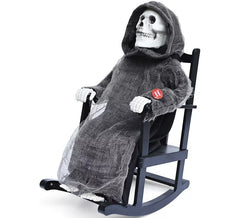 Death with Rocking Chair Animated with Light, Sound and Movement 22x30x42