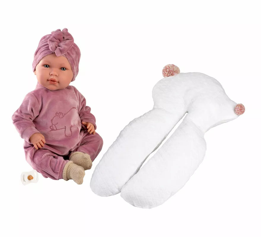 Muñeca Abril Llorona de 42 cm con Chichonera y Conjunto