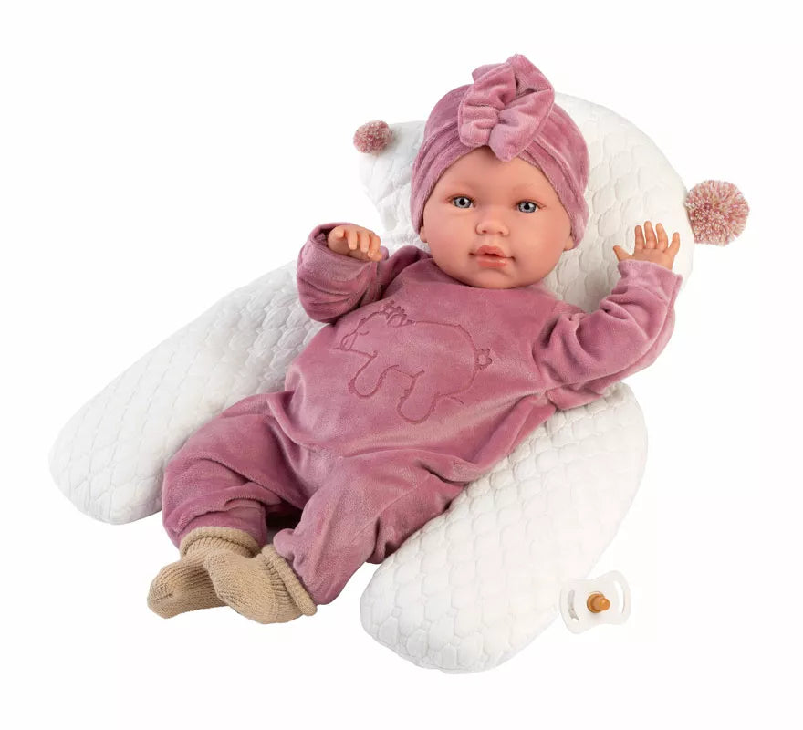 Translation missing: en.Muñeca Abril Llorona de 42 cm con Chichonera y Conjunto