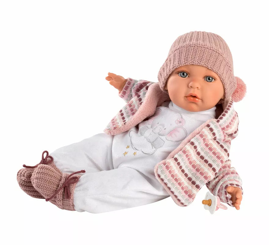 Translation missing: en.Muñeca Baby Julia Llorona de 42 cm con Conjunto de Punto