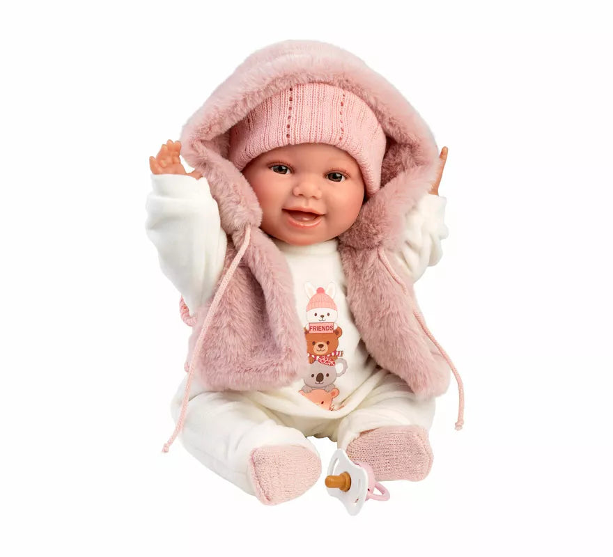 Muñeca Chloe Sonrisas de 38 cm con Chaleco y Gorro