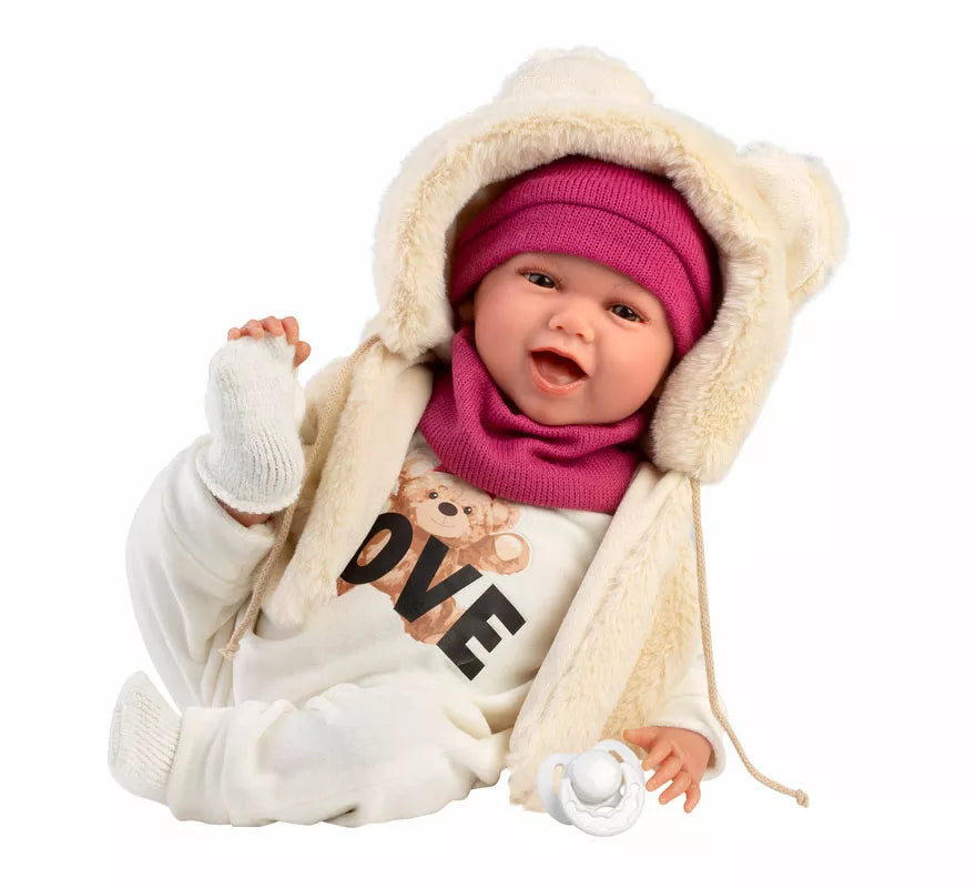 Muñeca Mimi Sonrisas Osito Love de 42 cm con Chaleco y Chupete