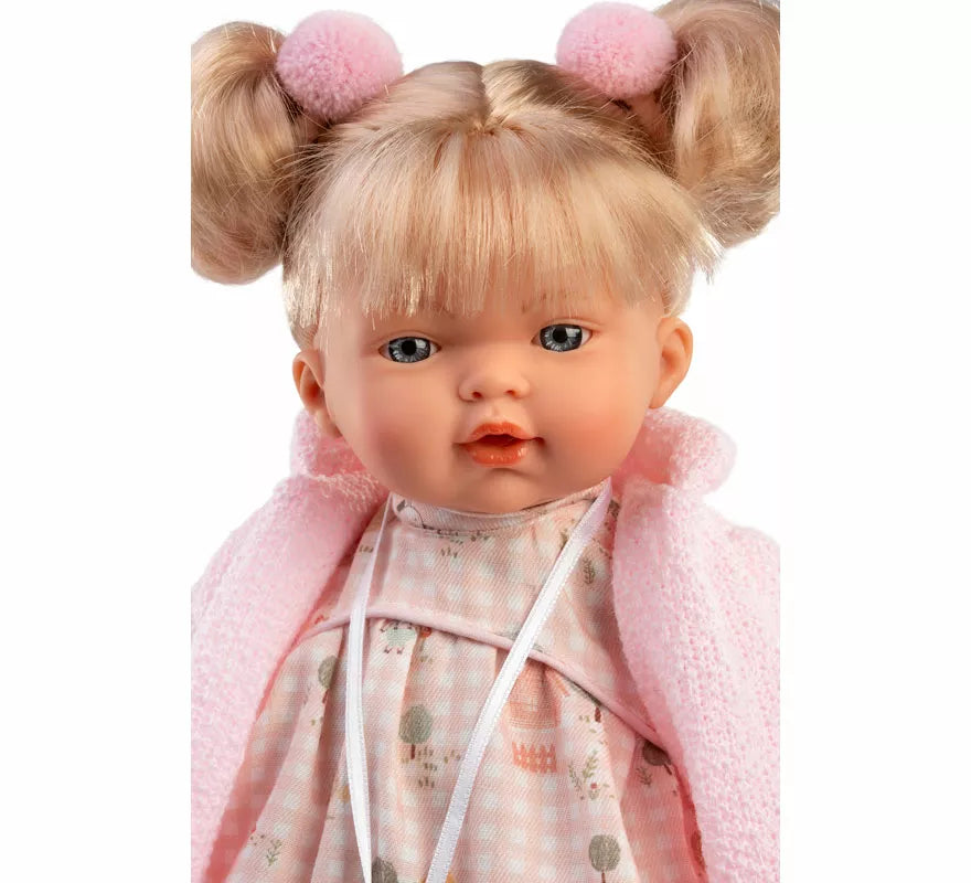 Translation missing: en.Muñeca Roberta Llorona de 33 cm con Vestido de Cuadros y Chaqueta