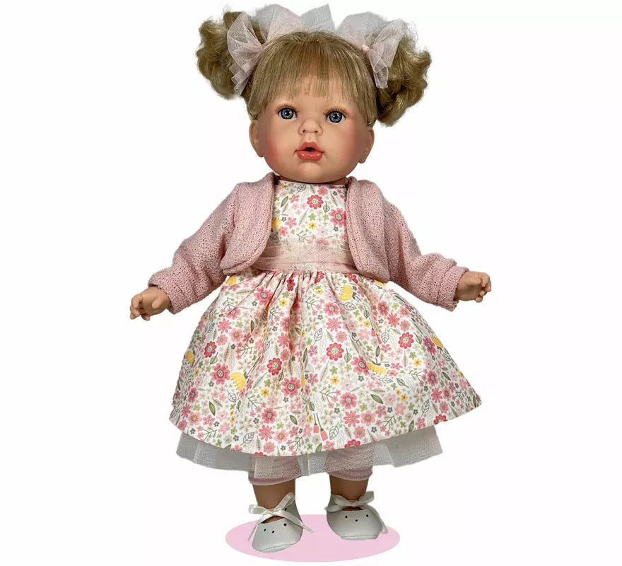 Muñeca Tita Spring rubia con Vestido Floral de 45 cm