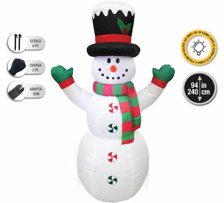 Translation missing: en.Muñeco de Nieve Hinchable con LED de 240 cm