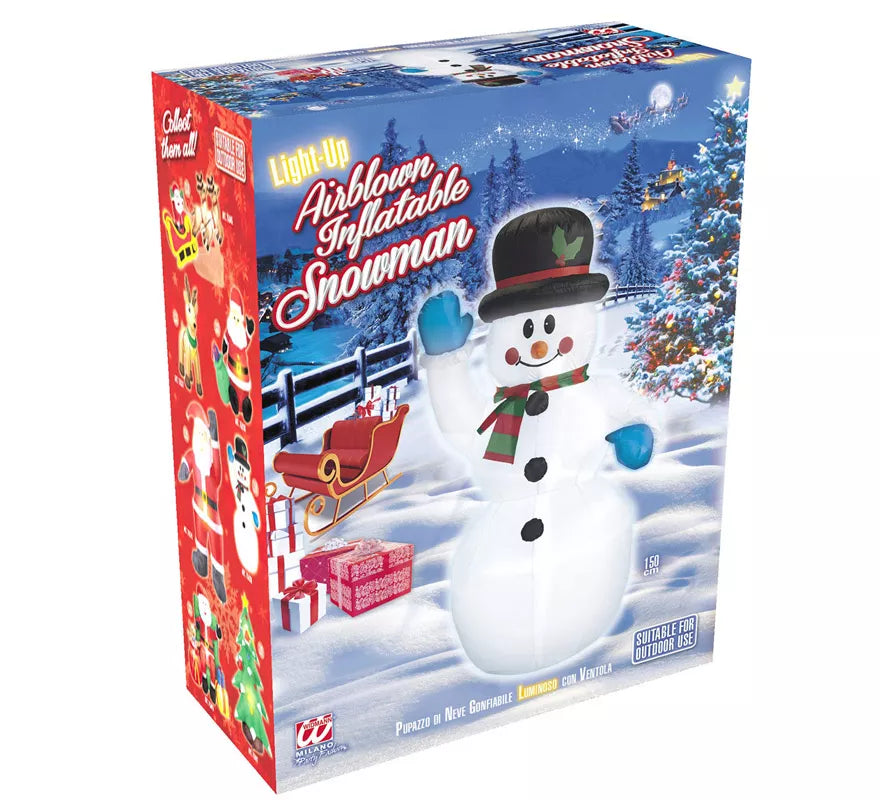 Translation missing: en.Muñeco de Nieve Hinchable Luminoso con Ventilador de 150 cm