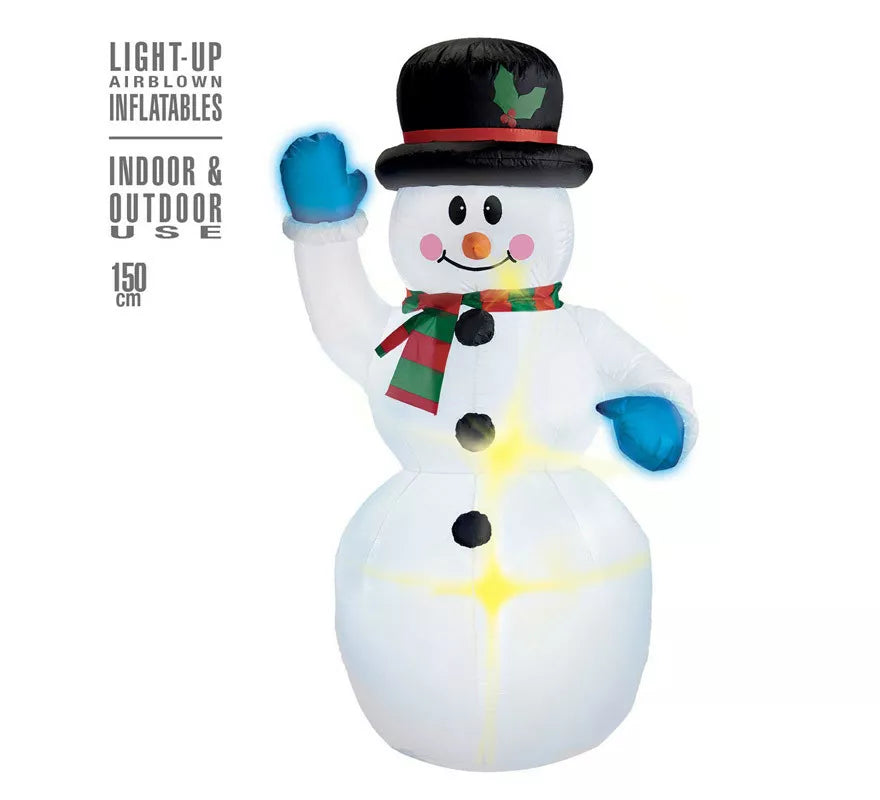 Translation missing: en.Muñeco de Nieve Hinchable Luminoso con Ventilador de 150 cm