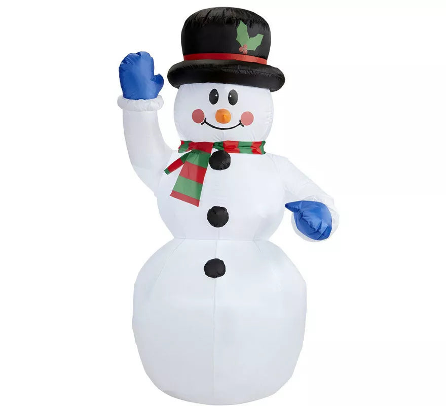 Muñeco de Nieve Hinchable Luminoso con Ventilador de 150 cm