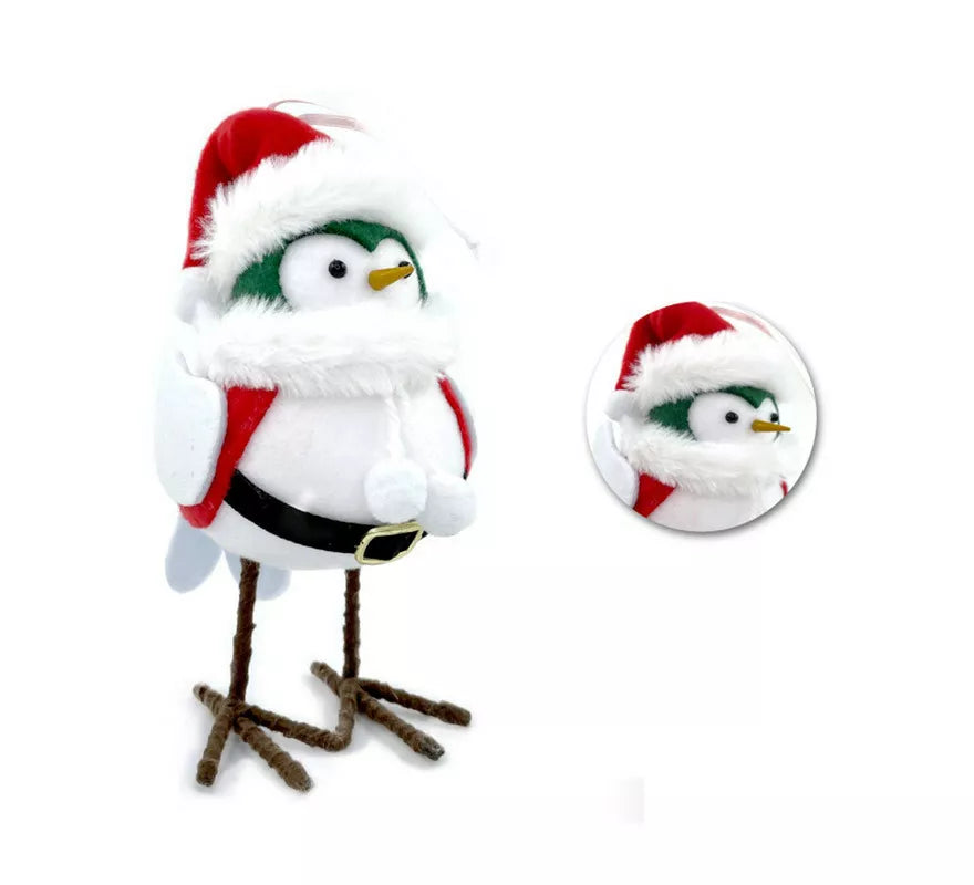 Muñeco de Pájaro Blanco de Navidad de 18 cm