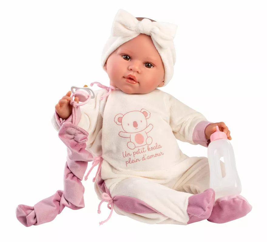 Translation missing: en.Muñeco Leo Llorón de 45 cm con Conjunto Koala y Biberón